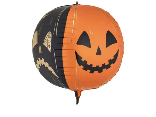 Balon foliowy Straszne dynie, 50 cm, pomarańczowo-czarne.jpg