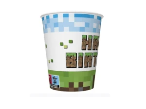 Kubeczki papierowe Pixel Block Happy Birthday 250 ml 8 szt.