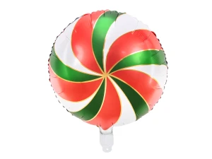 Balon foliowy Cukierek czerwono zielony 35 cm.