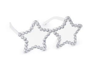 Okulary z diamencikami 14,5 x 7 cm. srebrny