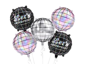Zestaw balonów foliowych Kula Disco (1 op. / 5 szt.)